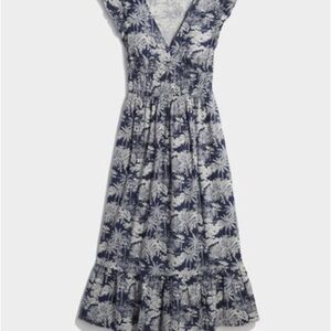 Ruffle Hem Cotton Stretch Poplin Dress